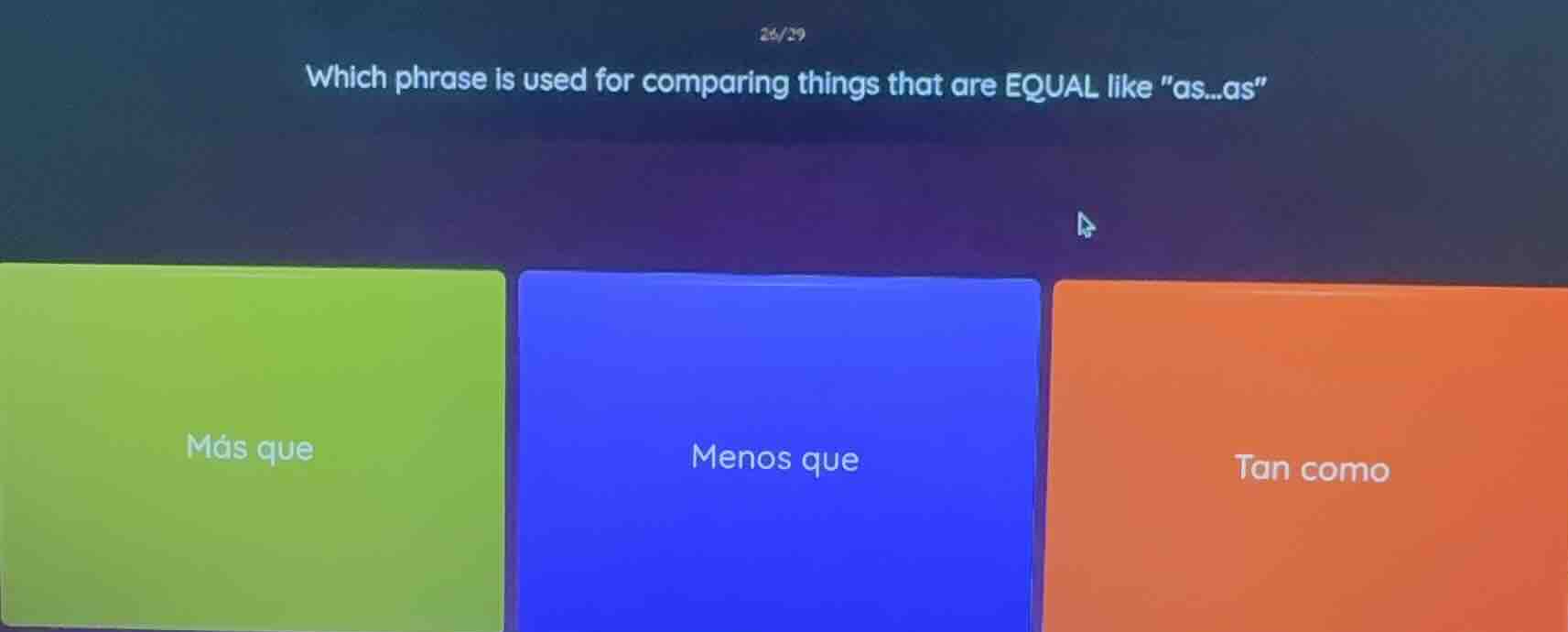 26/29 which phrase is used for comparing things that are equal like \as…