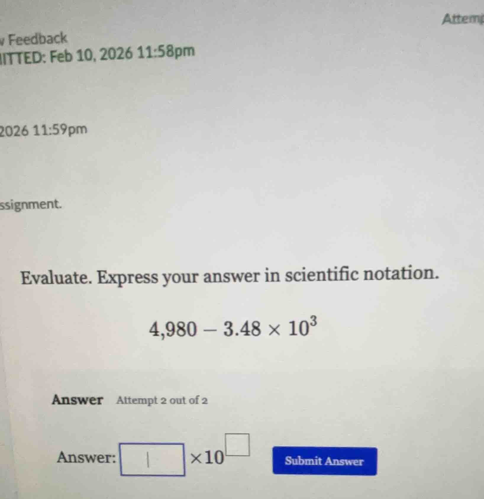 feedback itted: feb 10, 2026 11:58pm 2026 11:59pm ssignment. evaluate. …