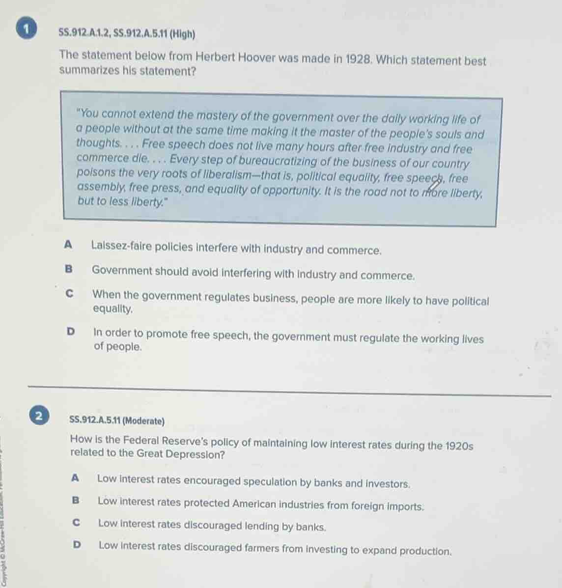 1 ss.912.a.1.2, ss.912.a.5.11 (high) the statement below from herbert h…