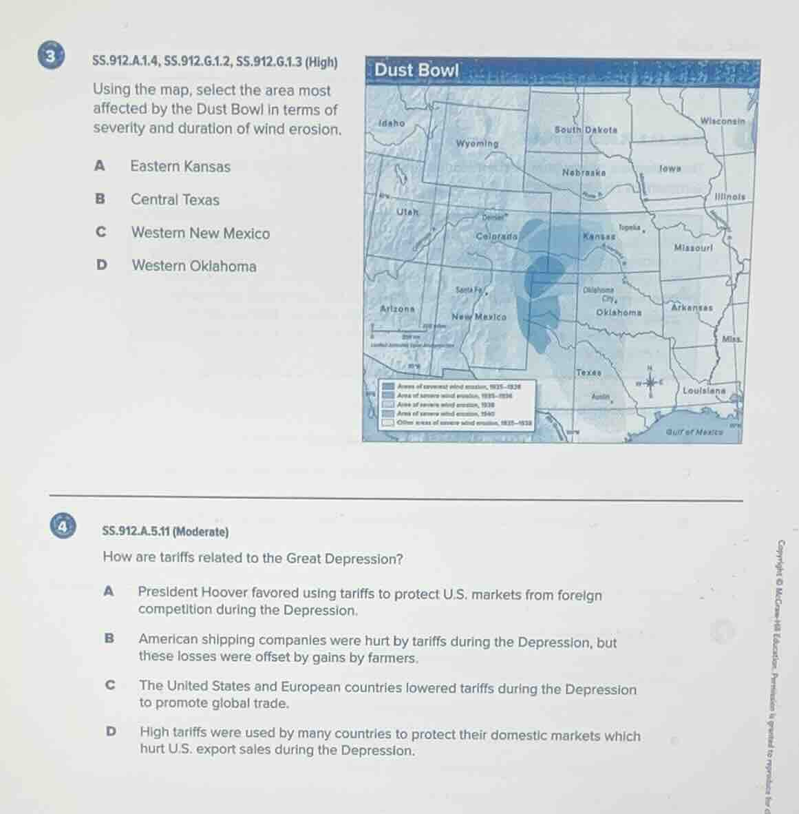 3 ss.912.a.1.4, ss.912.g.1.2, ss.912.g.1.3 (high) using the map, select…