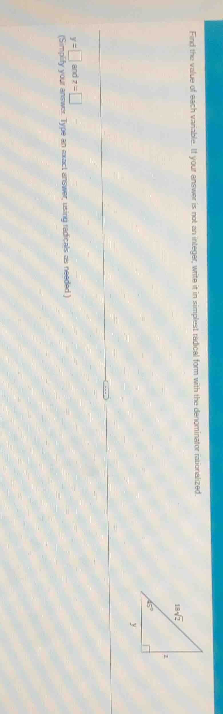 find the value of each variable. if your answer is not an integer, writ…