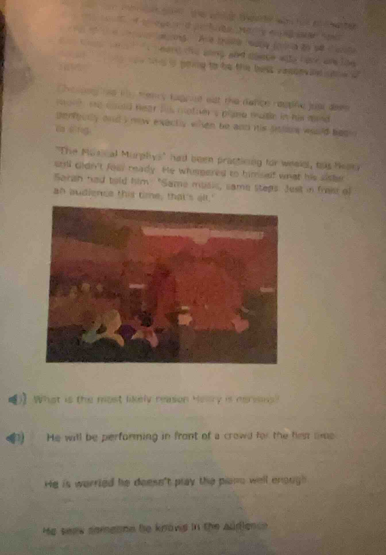 though he fit, henry tapped out the dance routine into his hand. he cou…