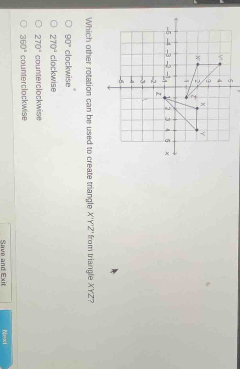 which other rotation can be used to create triangle xyz from triangle x…