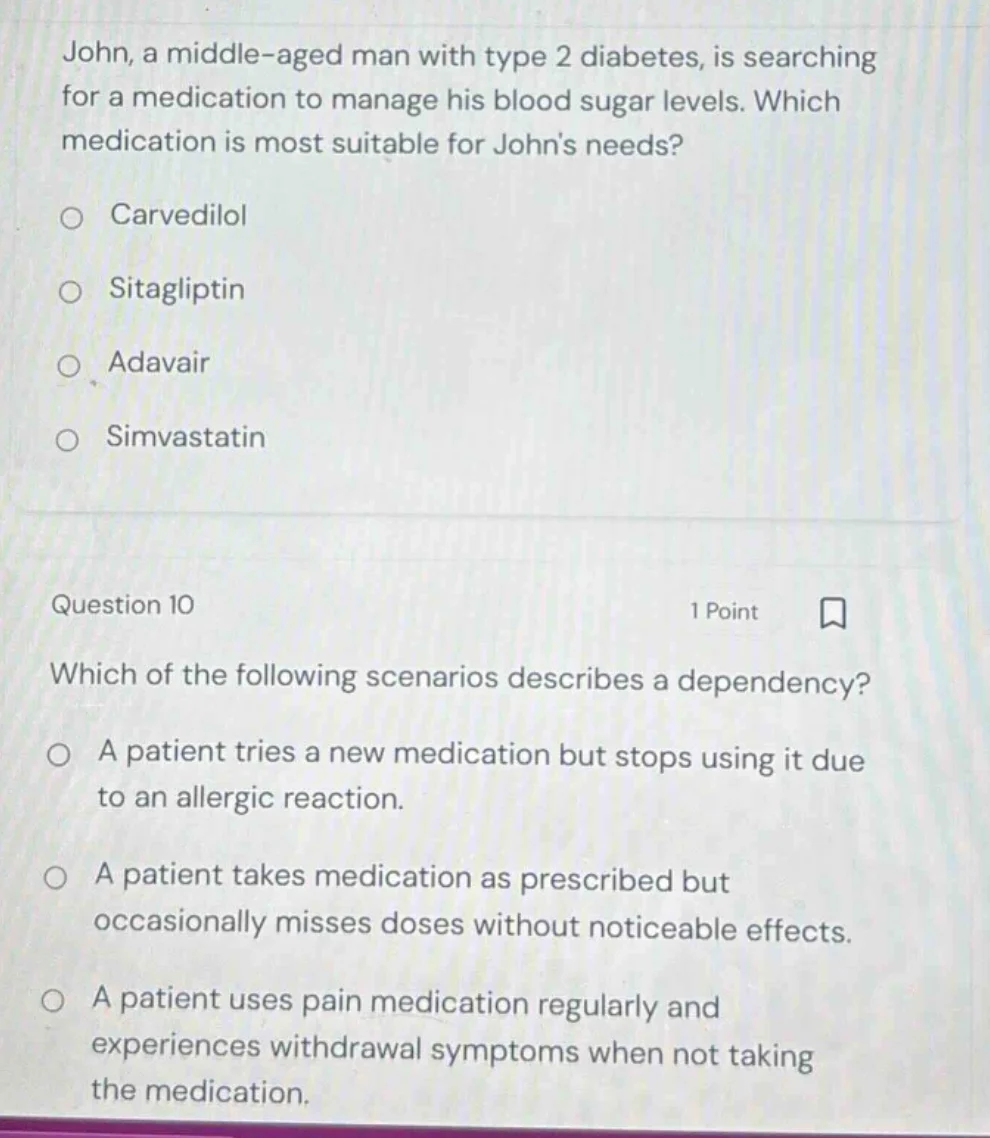 john, a middle-aged man with type 2 diabetes, is searching for a medica…