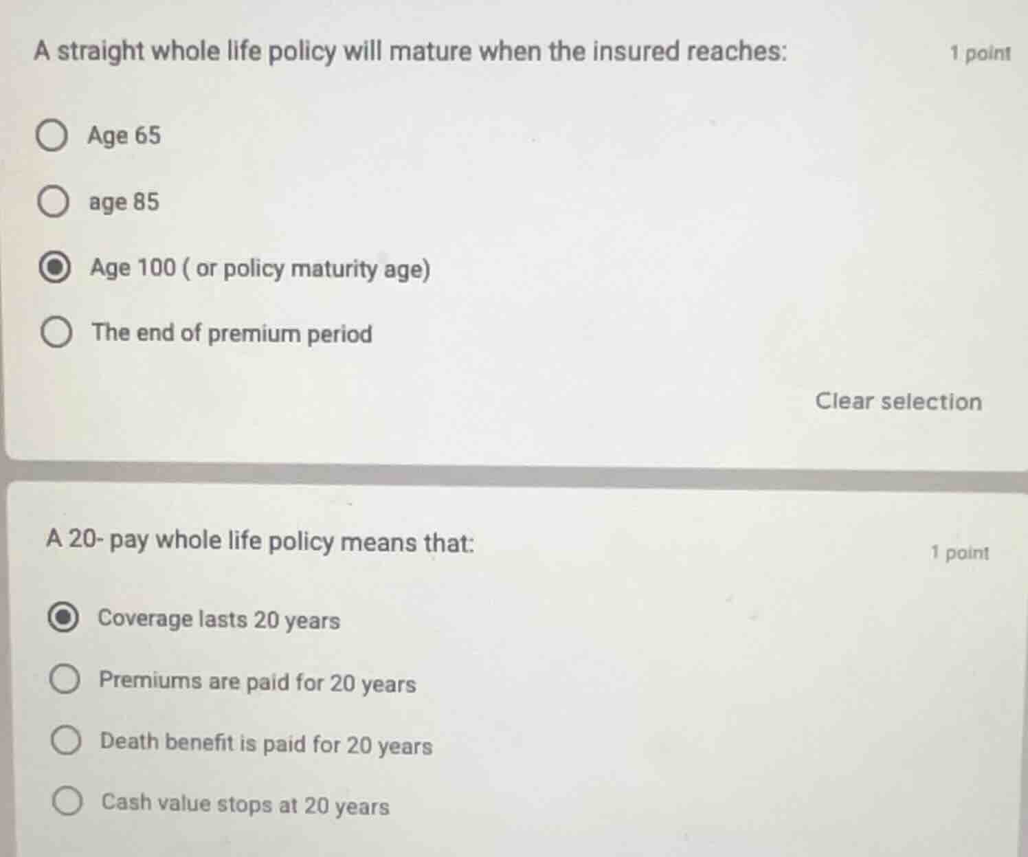 a straight whole life policy will mature when the insured reaches: 1 po…