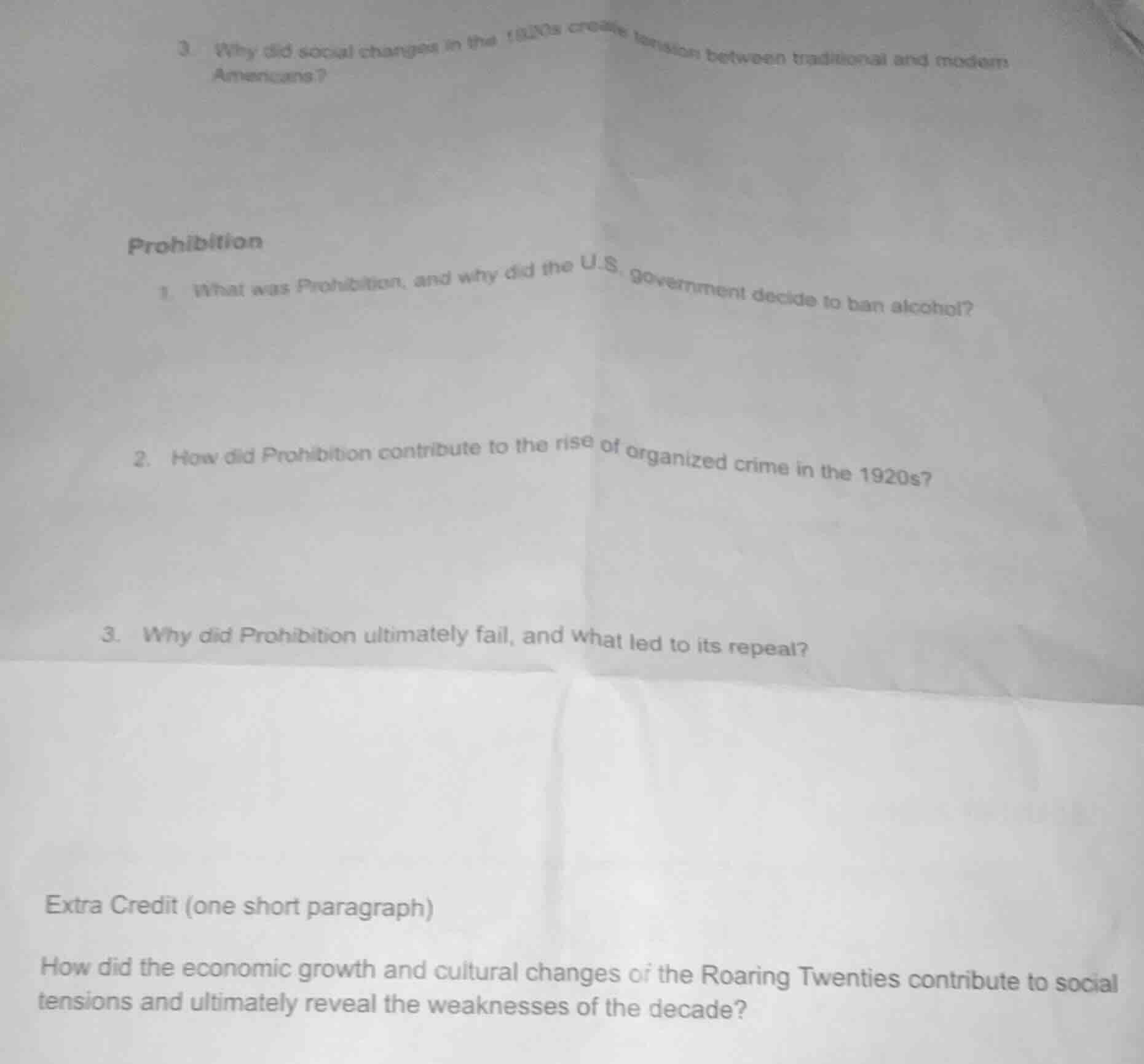 3. why did social changes in the 1920s create tension between tradition…