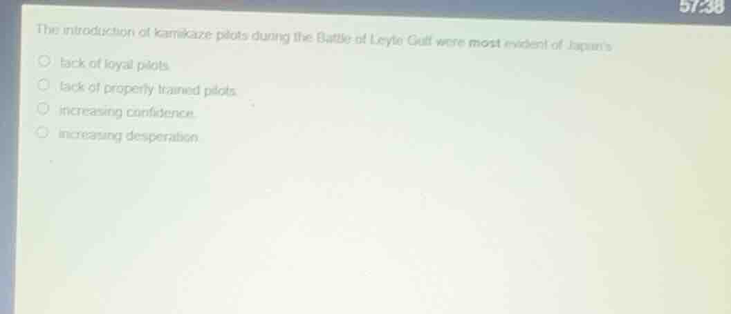 the introduction of kamikaze pilots during the battle of leyte gulf wer…