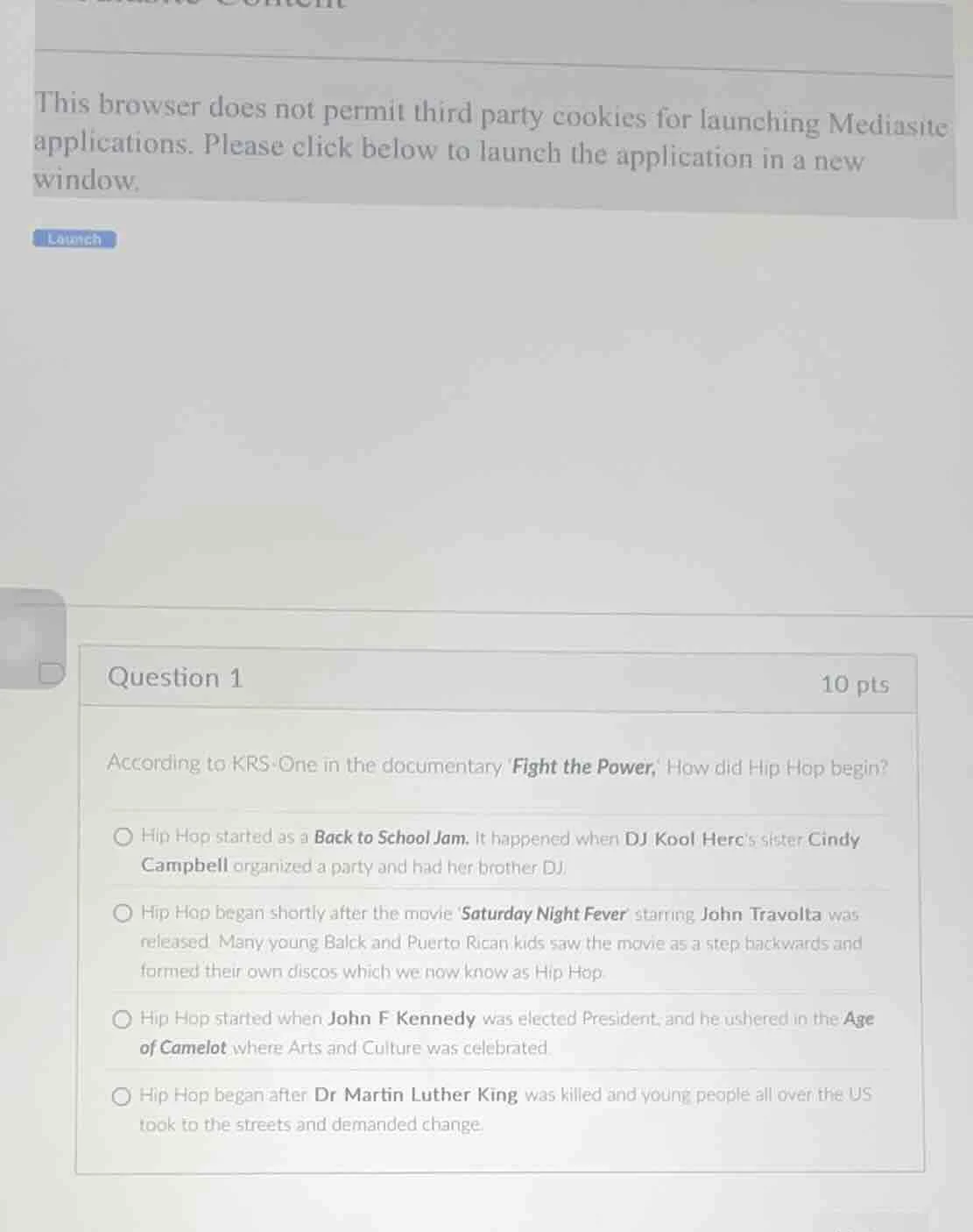 this browser does not permit third party cookies for launching mediasit…