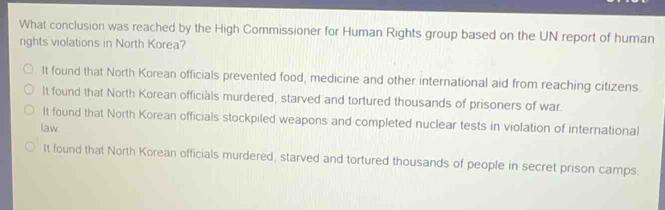 what conclusion was reached by the high commissioner for human rights g…