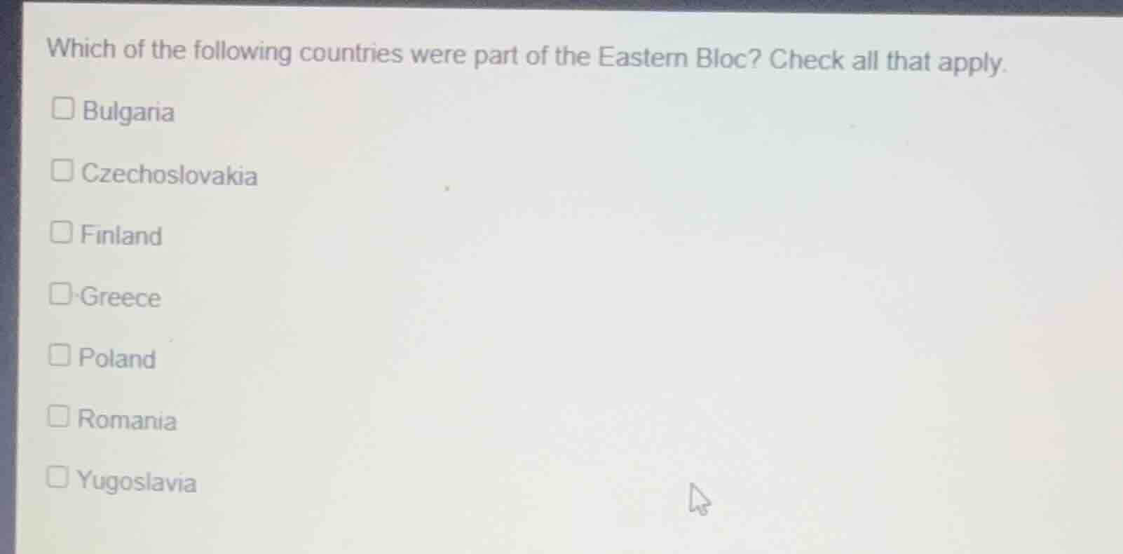 which of the following countries were part of the eastern bloc? check a…