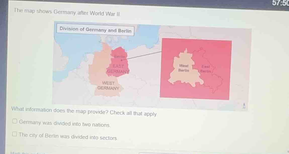 the map shows germany after world war ii division of germany and berlin…