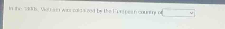 in the 1800s, vietnam was colonized by the european country of