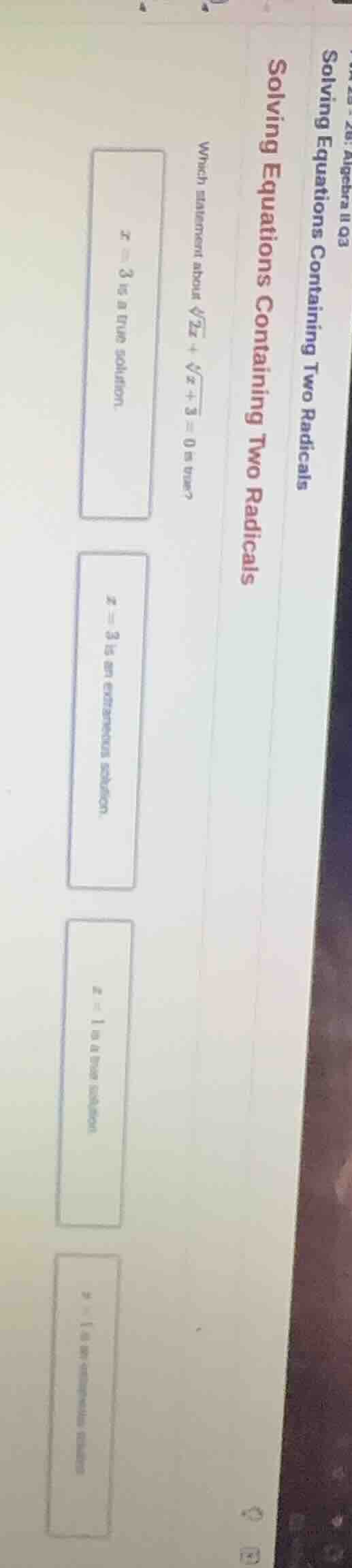 solving equations containing two radicals solving equations containing …