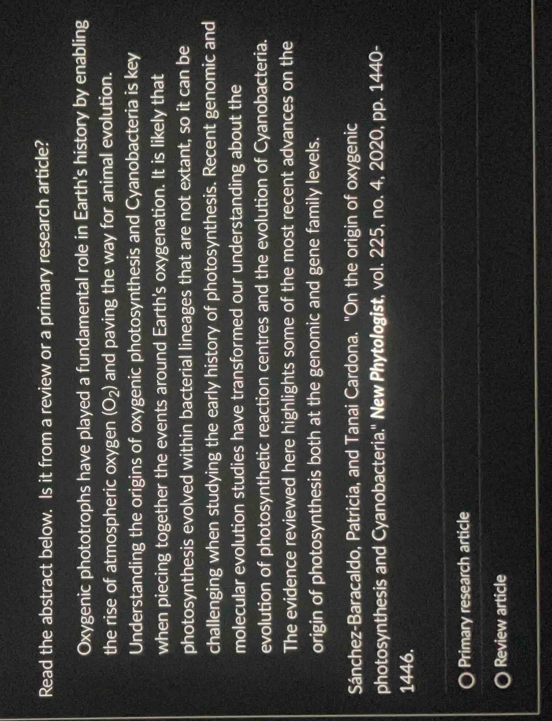 read the abstract below. is it from a review or a primary research arti…