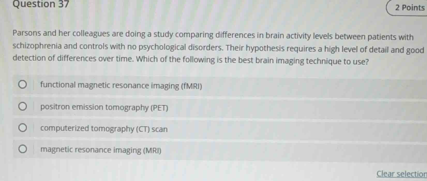question 37 2 points parsons and her colleagues are doing a study compa…