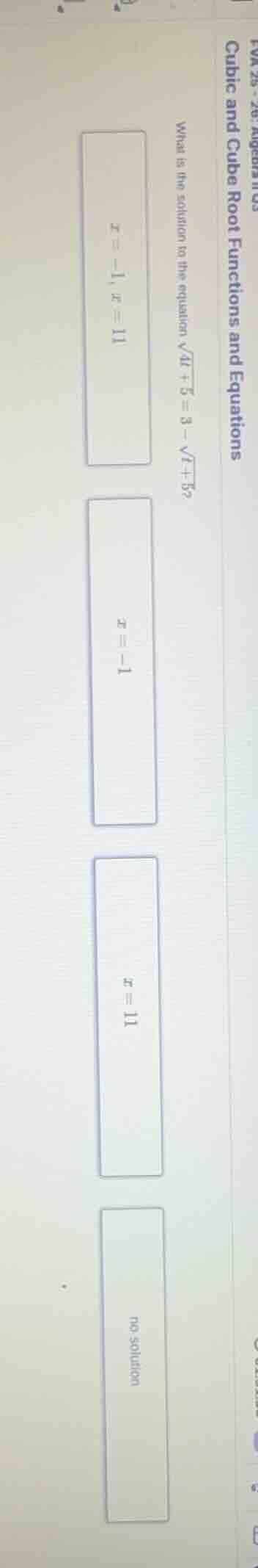 cubic and cube root functions and equations what is the solution to the…