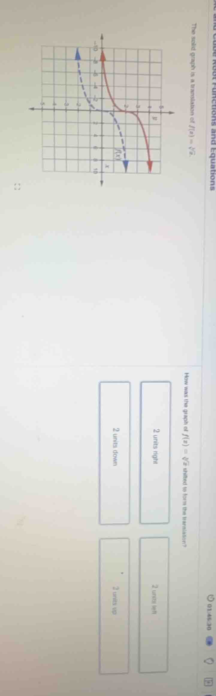 cube root functions and equations the solid graph is a translation of $…