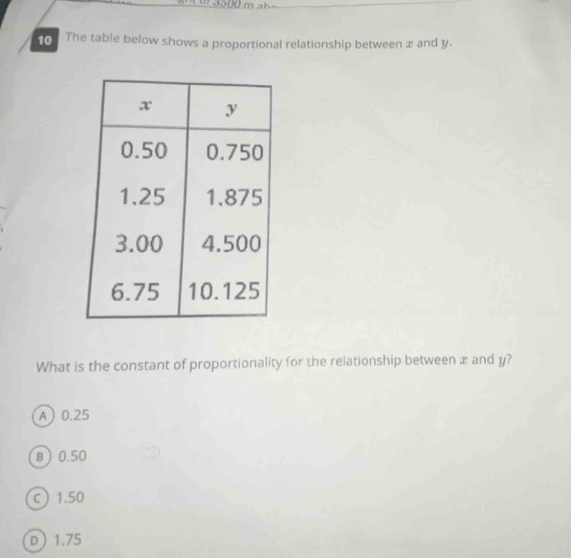 10 the table below shows a proportional relationship between $x$ and $y…