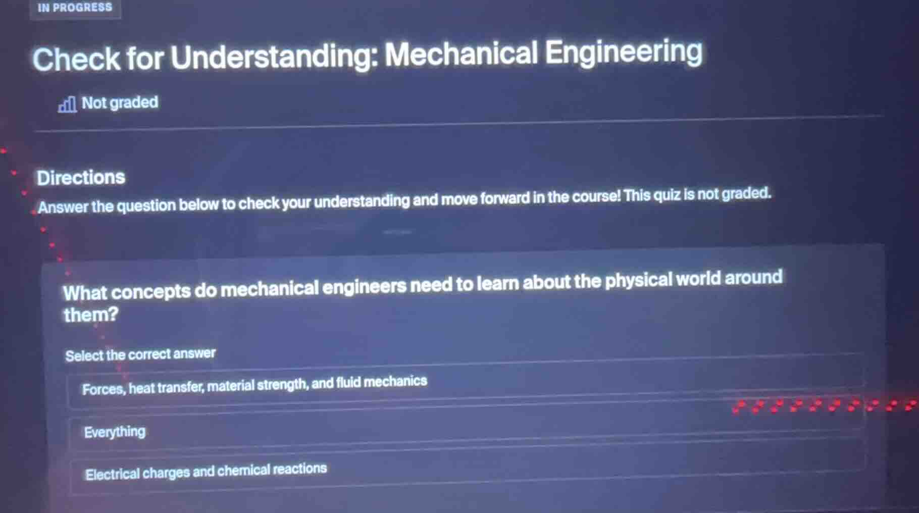 in progress check for understanding: mechanical engineering not graded …