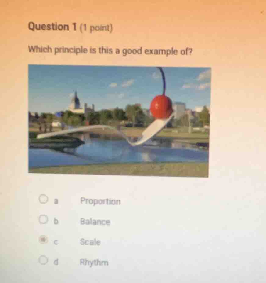 question 1 (1 point)which principle is this a good example of?a proport…