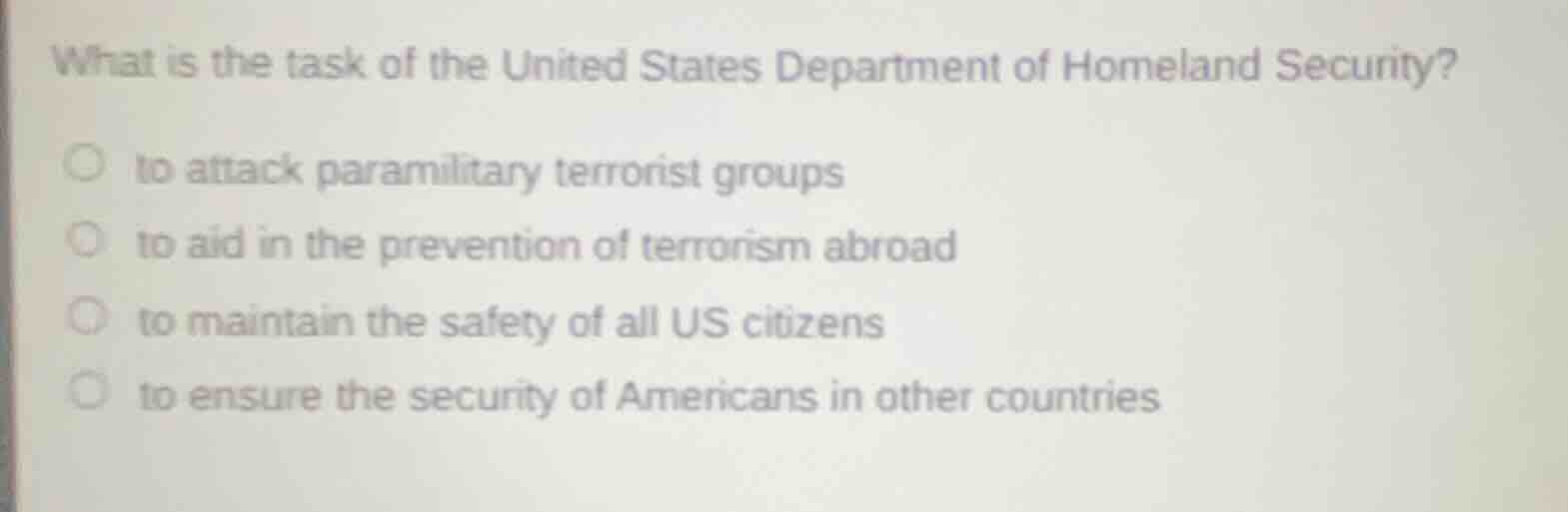 what is the task of the united states department of homeland security?○…