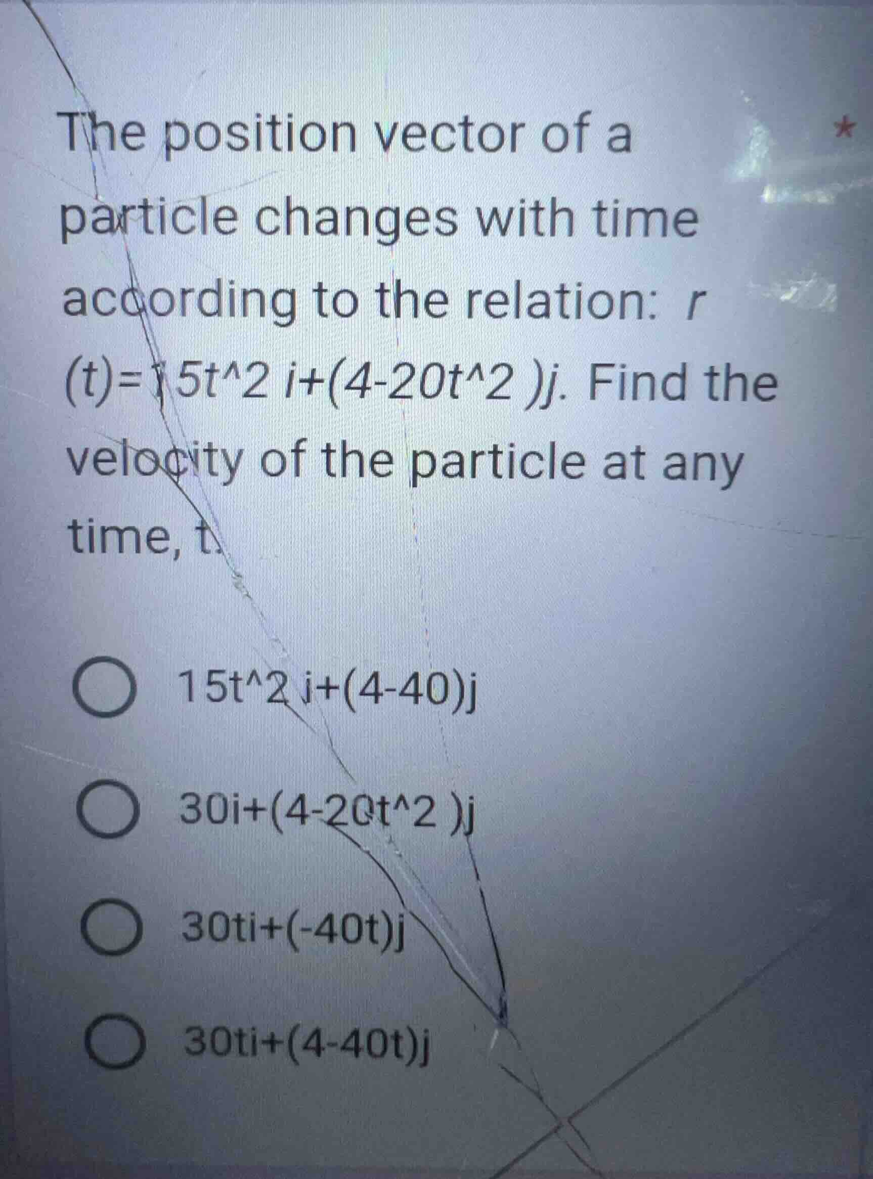 the position vector of a particle changes with time according to the re…