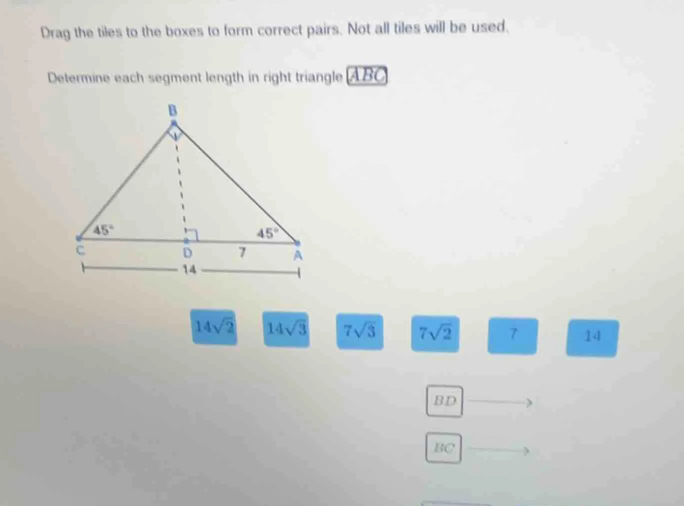 drag the tiles to the boxes to form correct pairs. not all tiles will b…