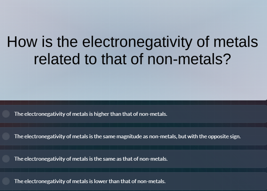 how is the electronegativity of metals related to that of non-metals? t…
