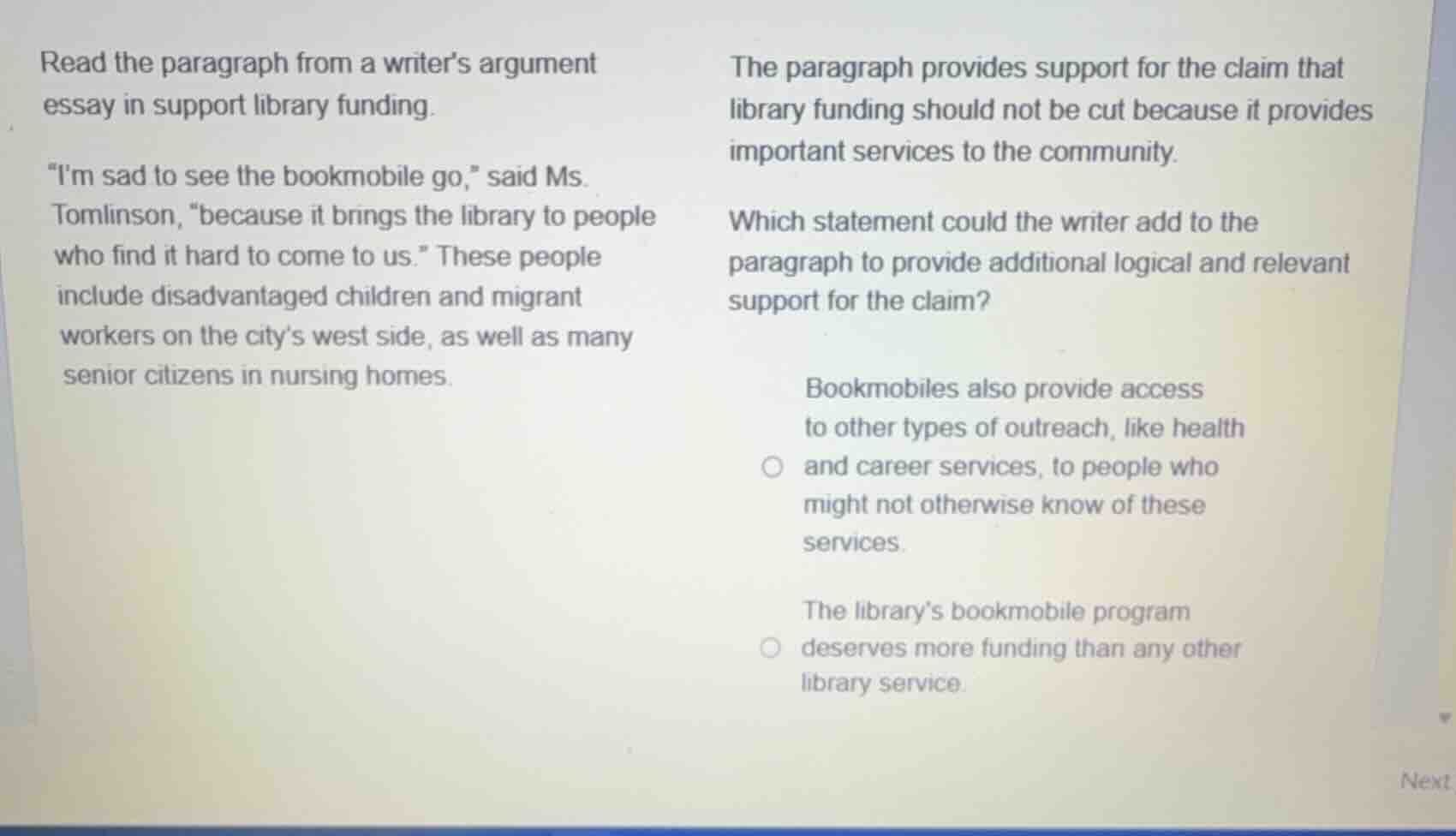 read the paragraph from a writers argument essay in support library fun…