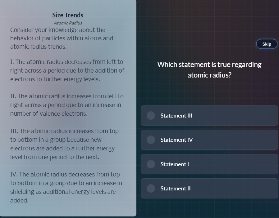 size trends atomic radius consider your knowledge about the behavior of…