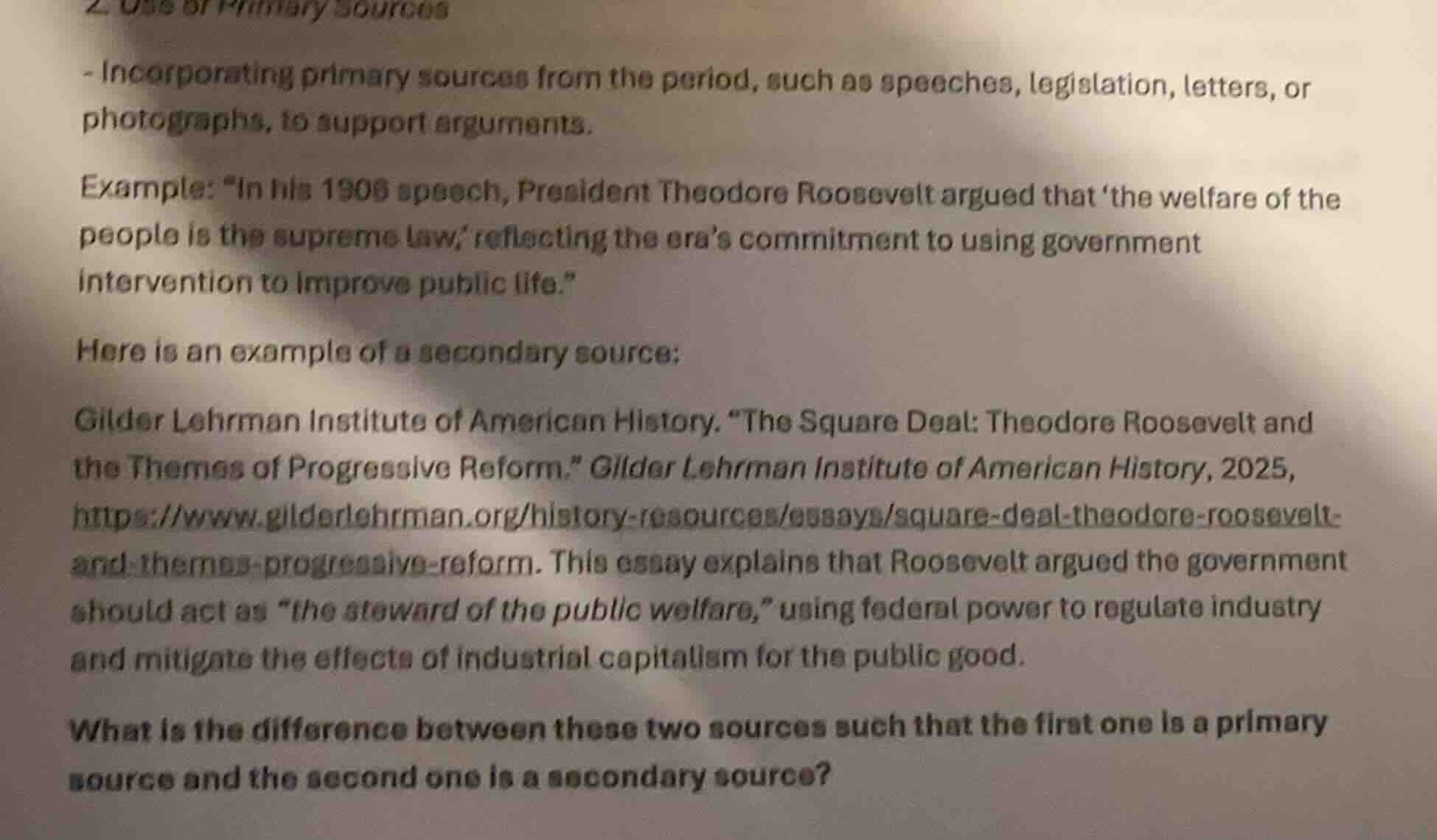 - incorporating primary sources from the period, such as speeches, legi…