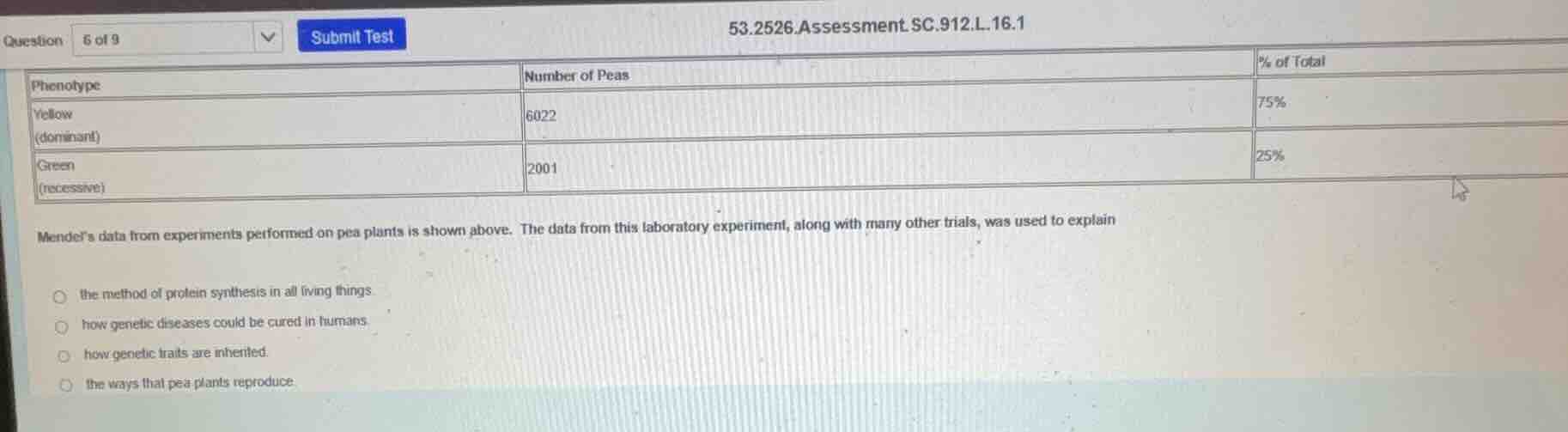 question 6 of 9 submit test 53.2526.assessment.sc.912.l.16.1 phenotype|…