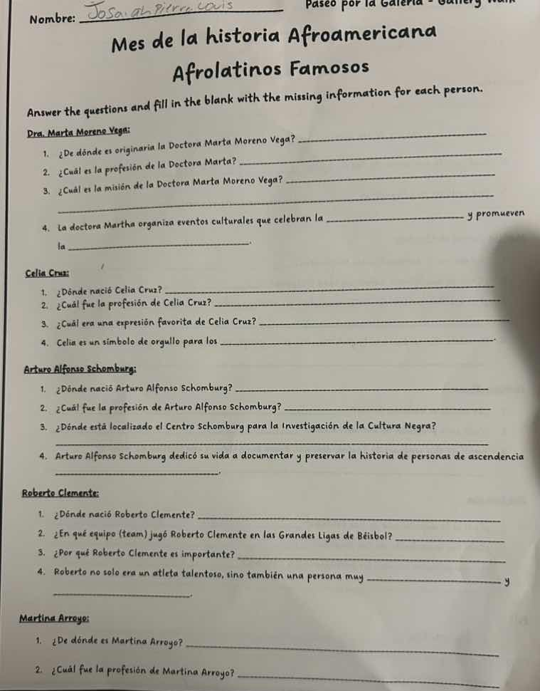 nombre: paseo por la galeríames de la historia afroamericanaafrolatinos…