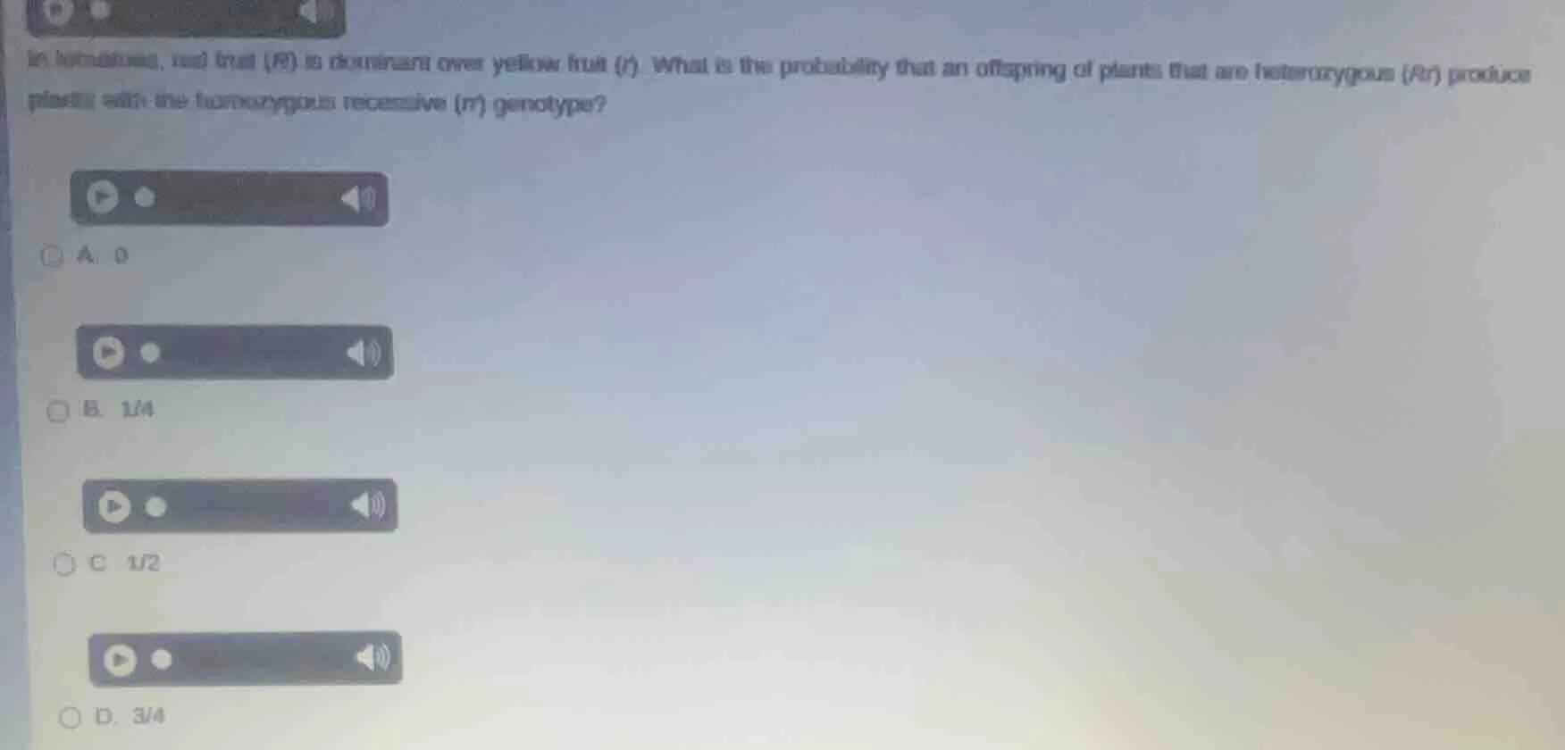 in tomatoes, red fruit (r) is dominant over yellow fruit (r). what is t…