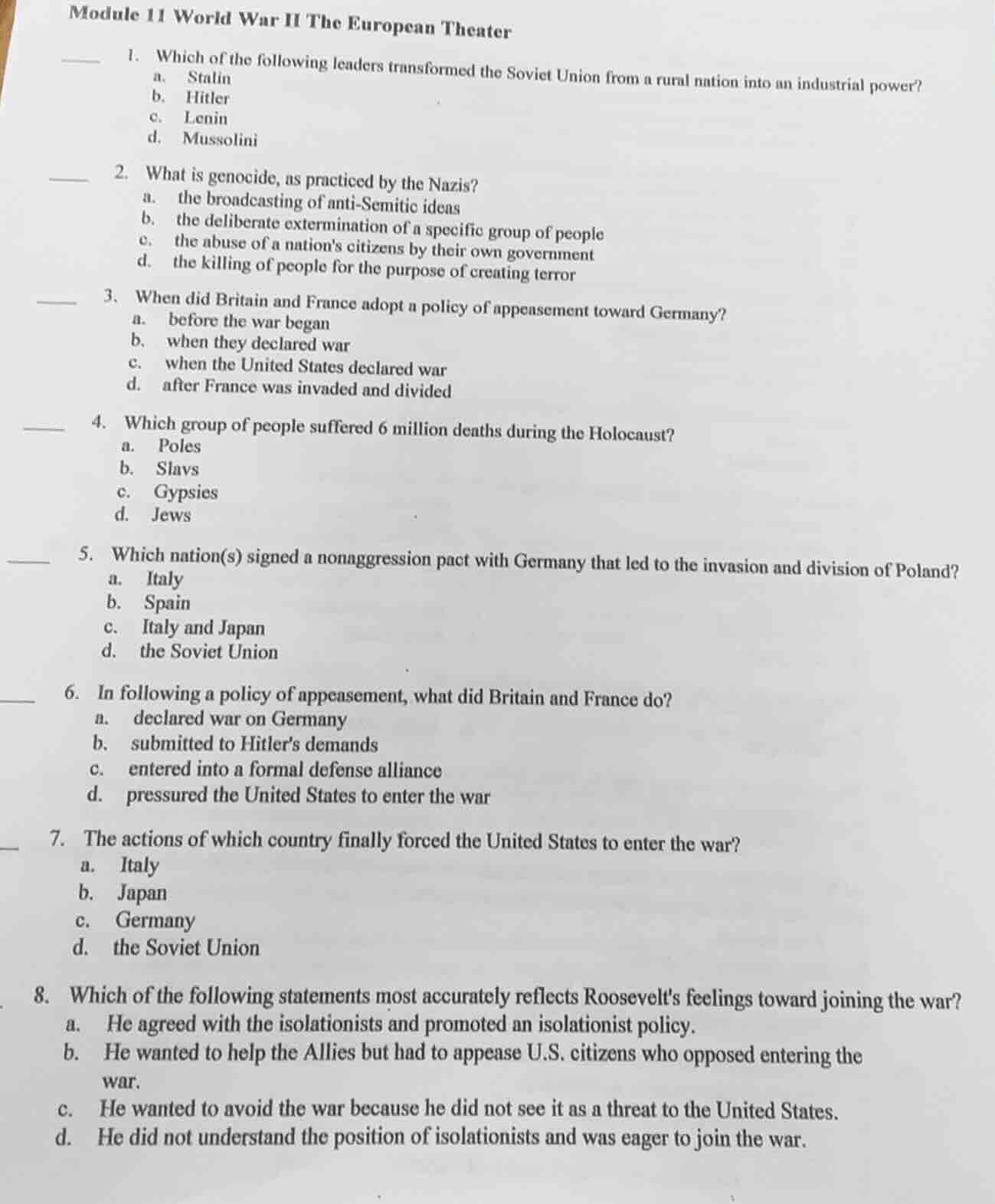 module 11 world war ii the european theater1. which of the following le…