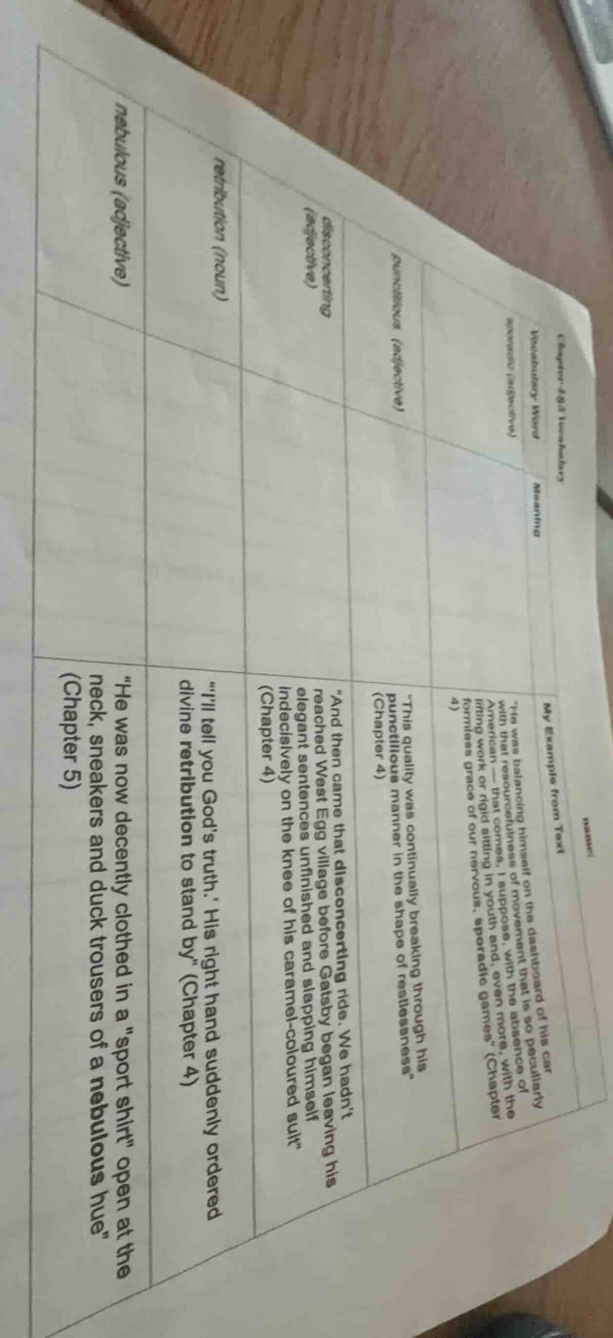 name: chapter 4&5 vocabulary vocabulary word | meaning | my example fro…