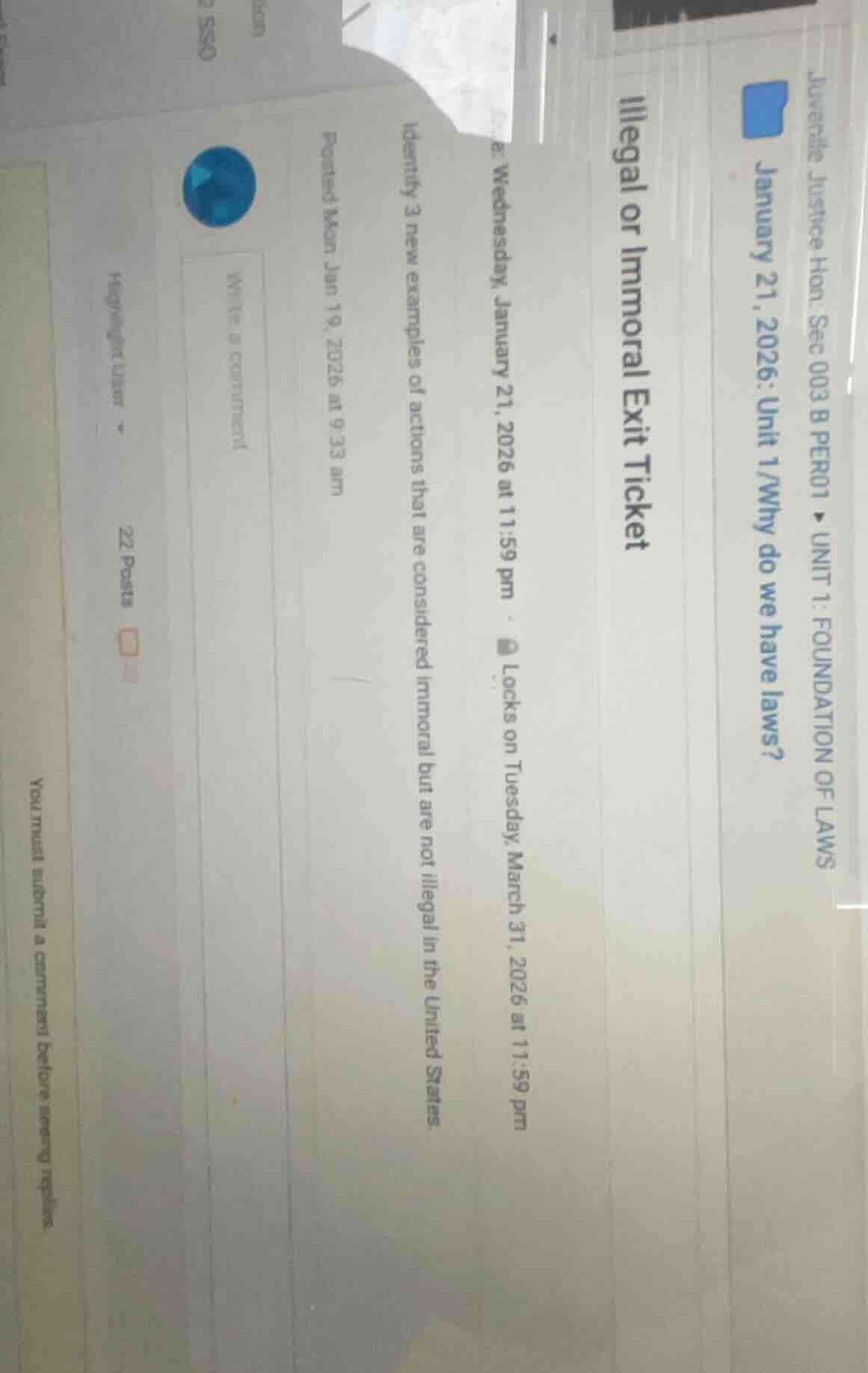 juvenile justice hon: sec 003 b per01 ▶ unit 1: foundation of laws janu…