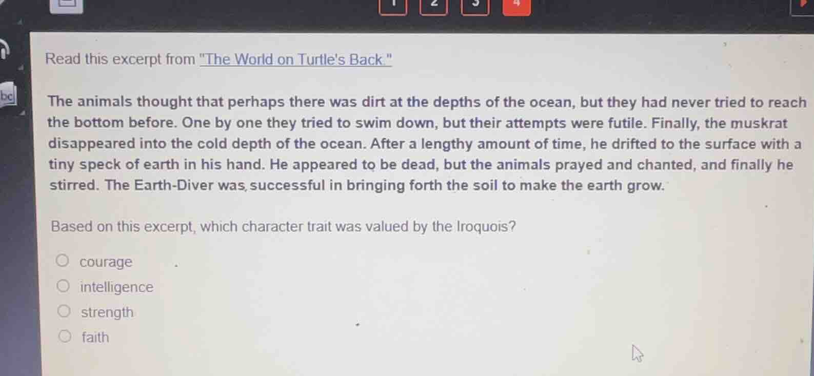 read this excerpt from \the world on turtles back.\ the animals thought…