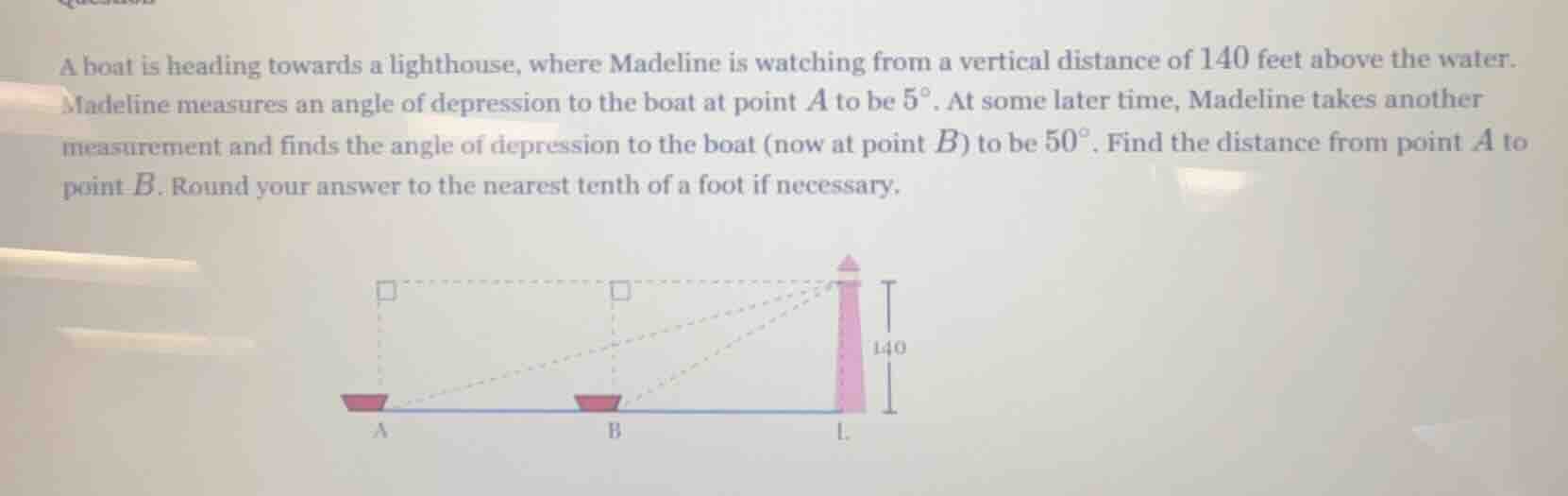 a boat is heading towards a lighthouse, where madeline is watching from…