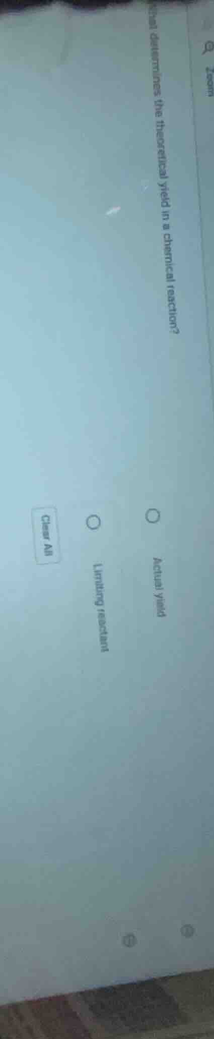 what determines the theoretical yield in a chemical reaction? actual yi…