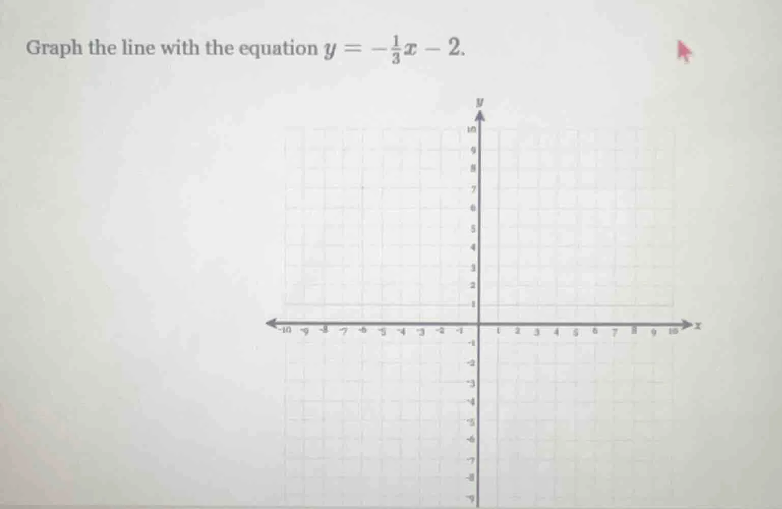 graph the line with the equation $y = -\frac{1}{3}x - 2$.