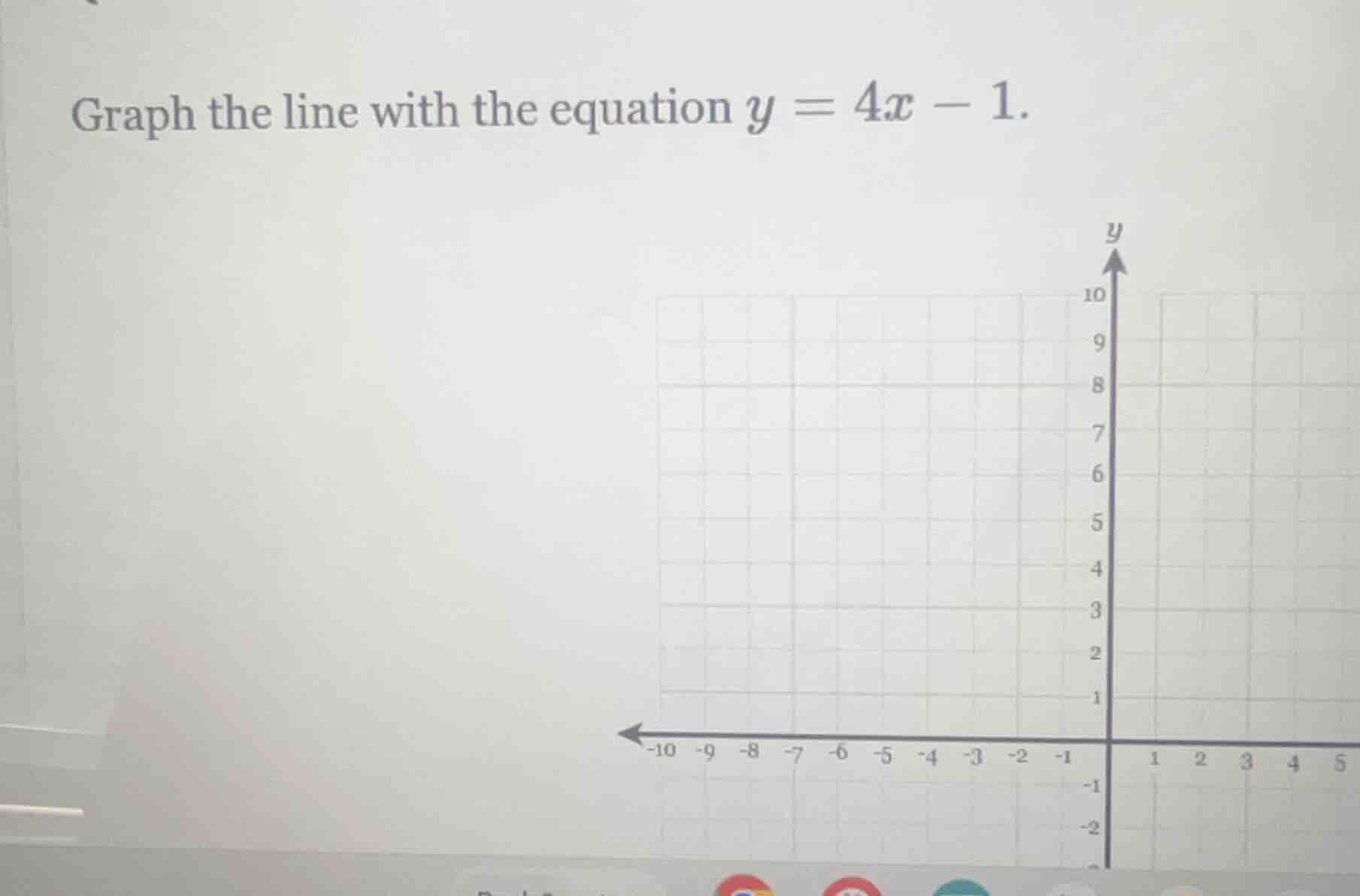 graph the line with the equation $y = 4x - 1$.