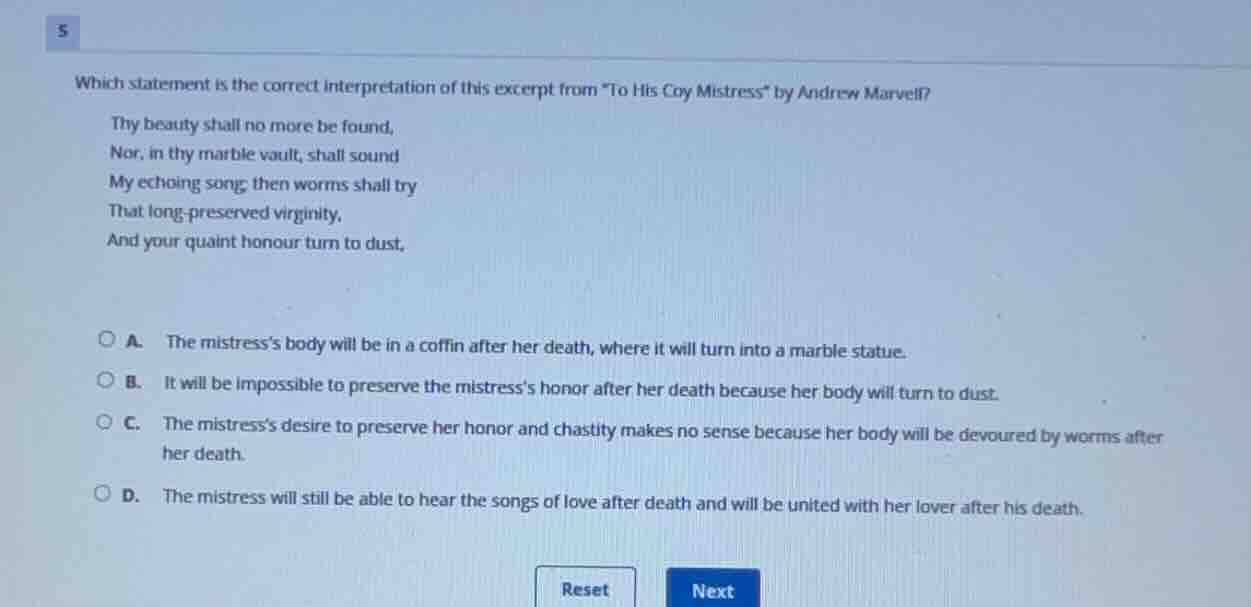 5 which statement is the correct interpretation of this excerpt from \t…