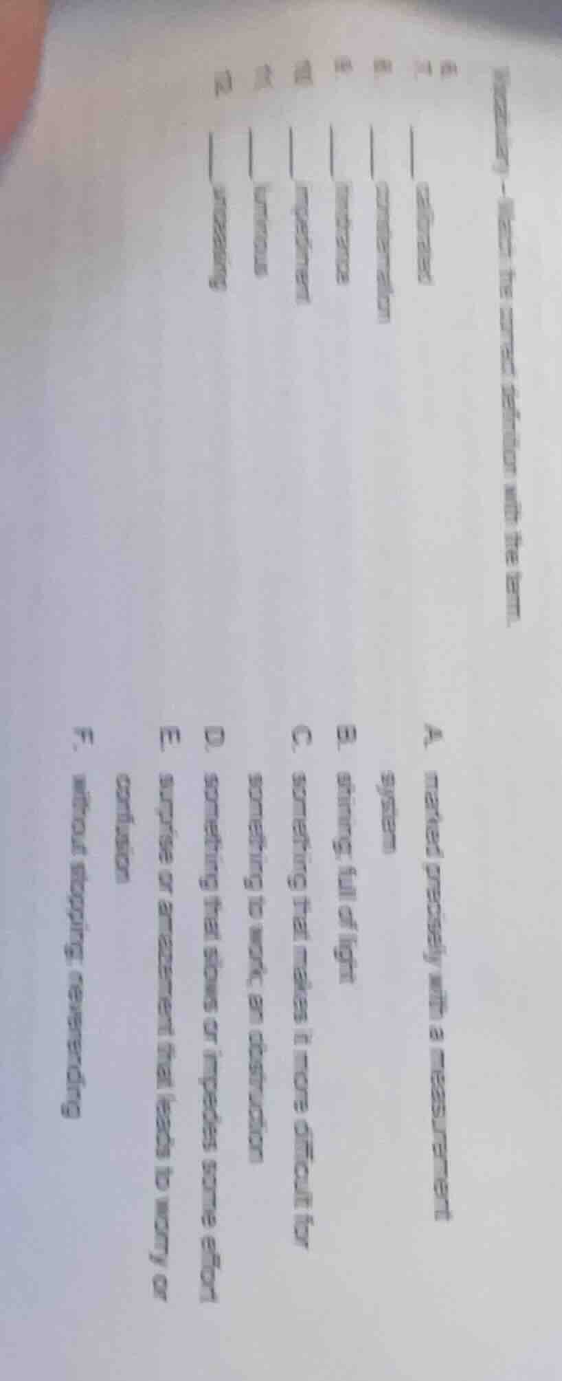 vocabulary - match the correct definition with the term. 6. 7. ____ cal…