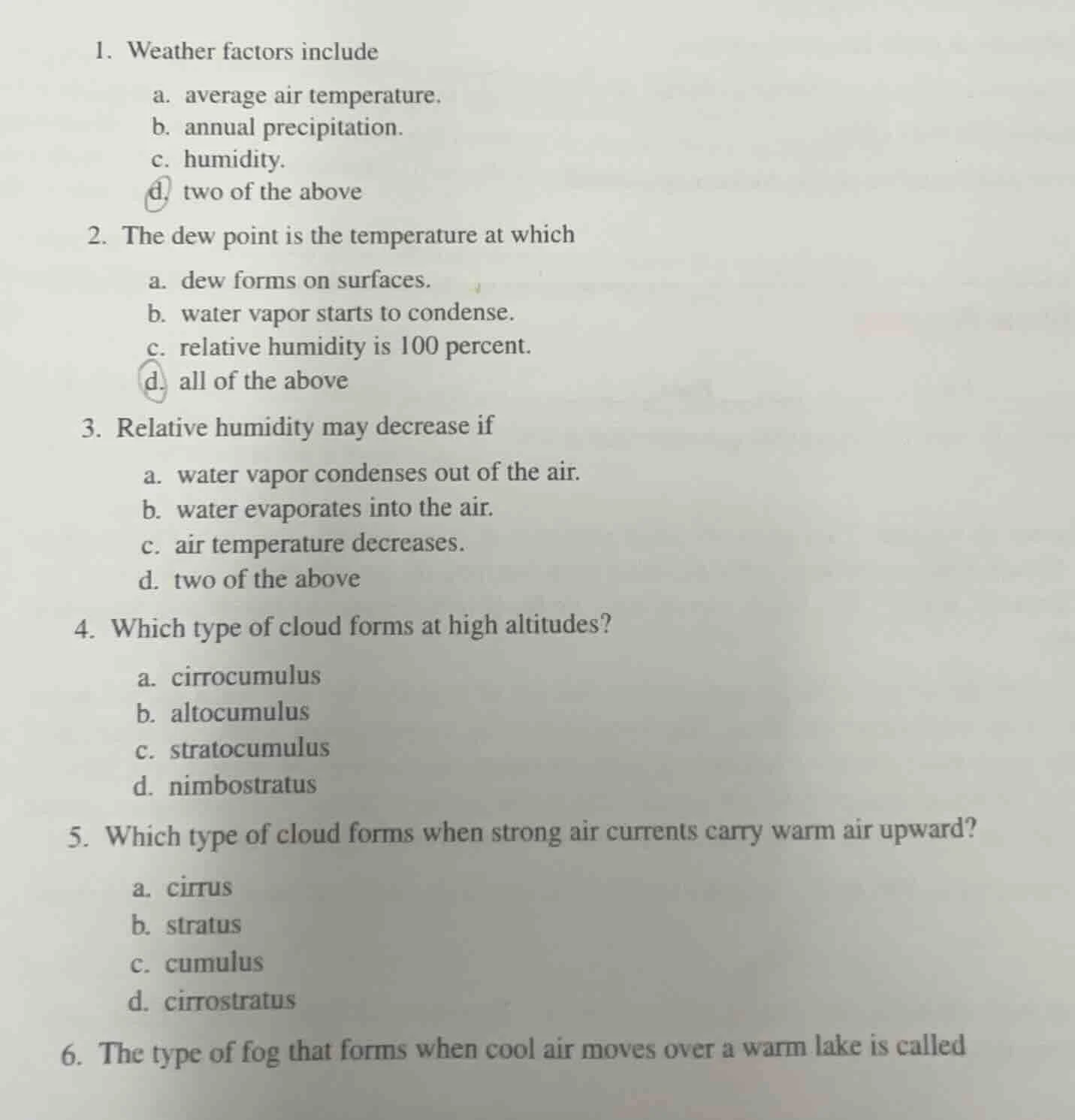 1. weather factors include a. average air temperature. b. annual precip…