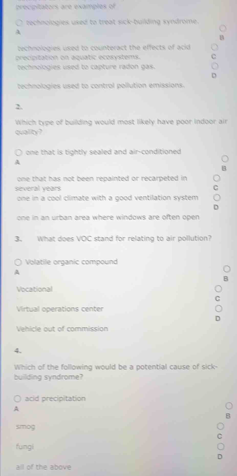 precipitators are examples ofa technologies used to treat sick-building…