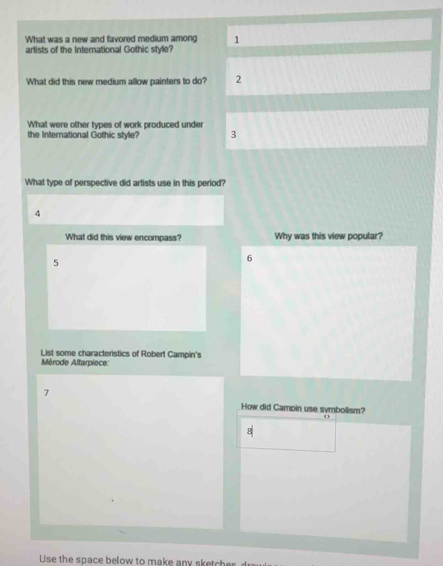 1. what was a new and favored medium among artists of the international…