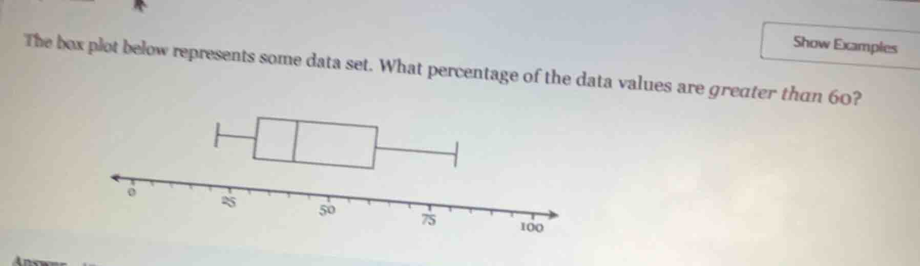 the box plot below represents some data set. what percentage of the dat…