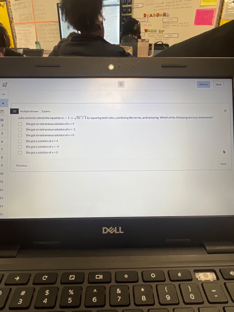 10 multiple answer 2 points julia correctly solved the equation $x - 1 …