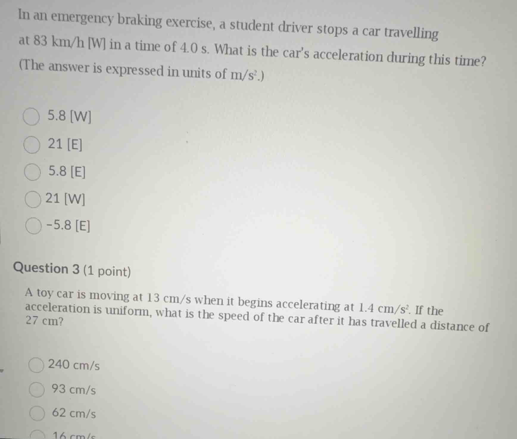 in an emergency braking exercise, a student driver stops a car travelli…